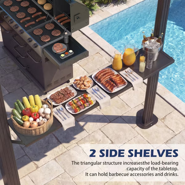 xBeStill Haven™ 6’ x 8’ Outdoor Grill Gazebo with Shelves for Calm Backyard Living
